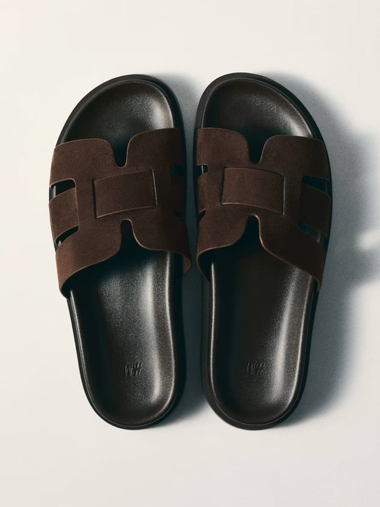 H&M Shoes - H&M Dark Brown Footbed Sandals Size 8